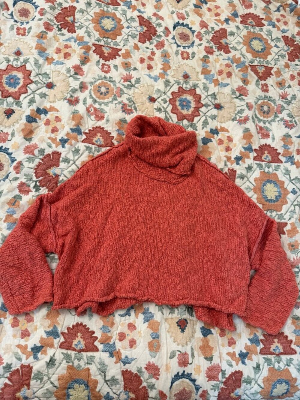 Free People Swim Too Deep Turtleneck Sweater Rust Size S